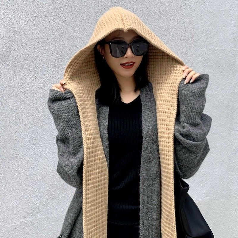 衣服上配的假帽子针织围