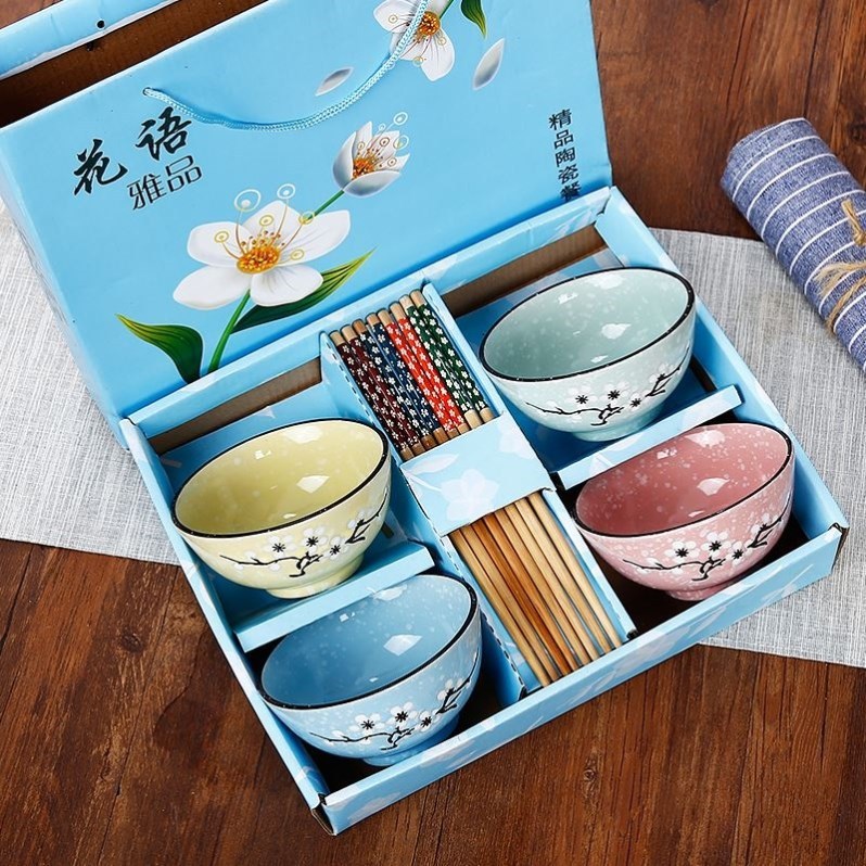 Set of European style simple Jingdezhen ceramic bowl and plate