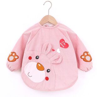 好看的宝宝罩衣宝宝罩衣防水防脏男女秋冬反穿衣儿童长袖吃饭衣围