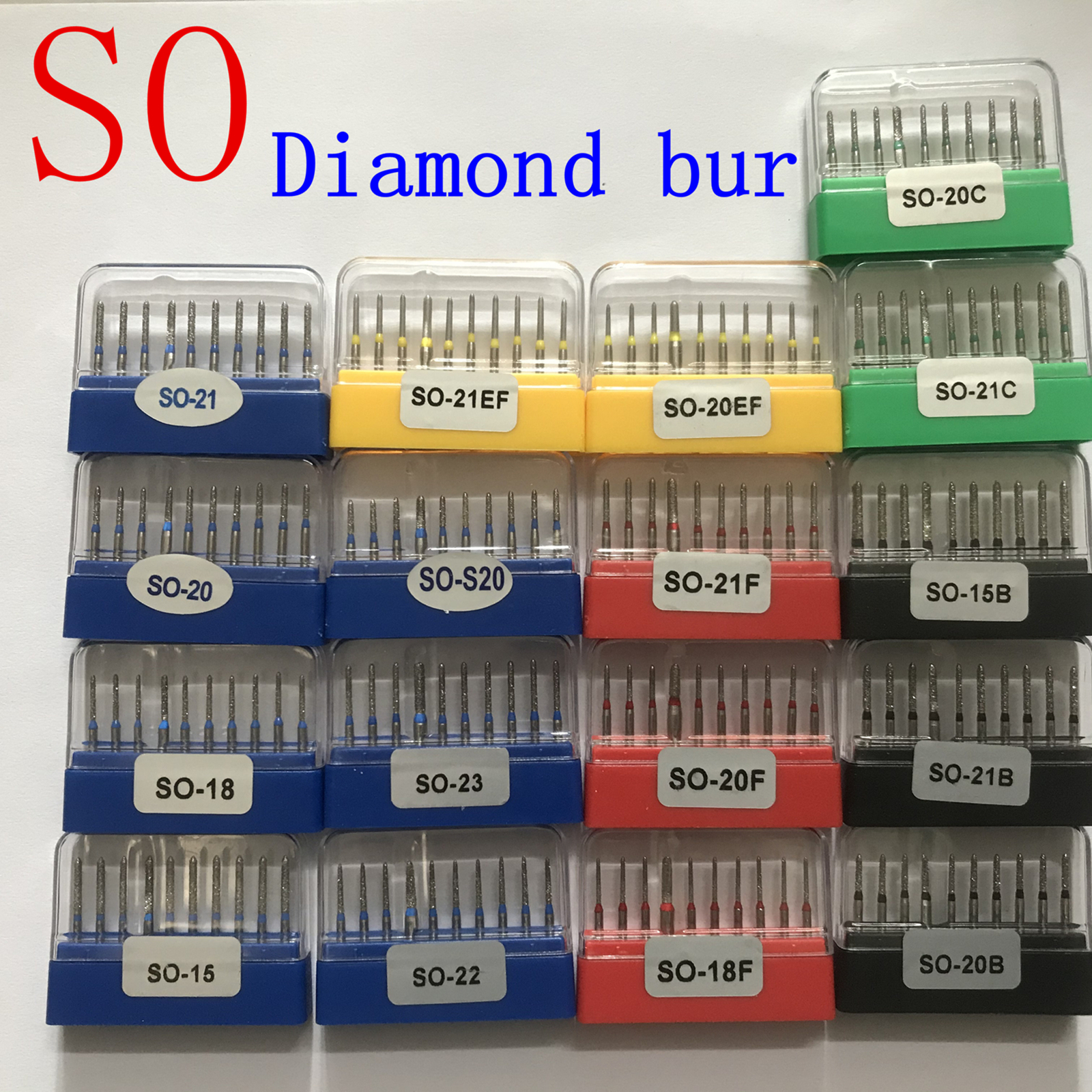 牙科口腔高速车针金刚砂SO鱼雷车针135度肩台蓝标牙齿抛光打磨
