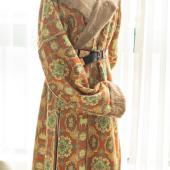 皮毛一体仿兔毛唐制圆领袍男女同款 青泠谷原创秋冬汉服套装 女冬季