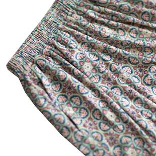 青泠谷原创成人汉服女秋冬丝绒灯笼裤 唐制复原圆领袍有口袋