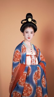 束唐制汉服复原套装 青泠谷仿五代壁画引路菩萨贵妇装 女春秋显瘦