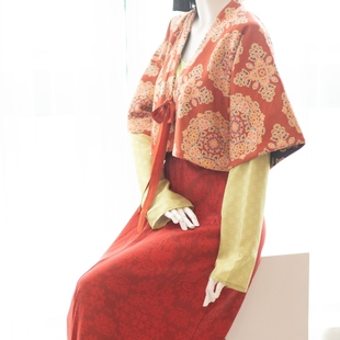 青泠谷秋冬双面加厚麂皮绒印花唐背子