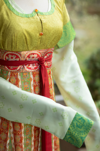 青泠谷原创成人汉服女套装归雁唐背子背子桃子领鸡心领背子