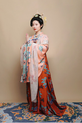 青泠谷原创仿敦煌壁画张承奉供养人贵妇服饰唐制复原汉服女套装