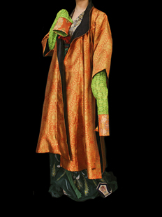 青泠谷唐制秋冬织锦披袍双面可穿男女通用现货