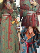 青泠谷浓郁色双面穿棉纱圆领袍