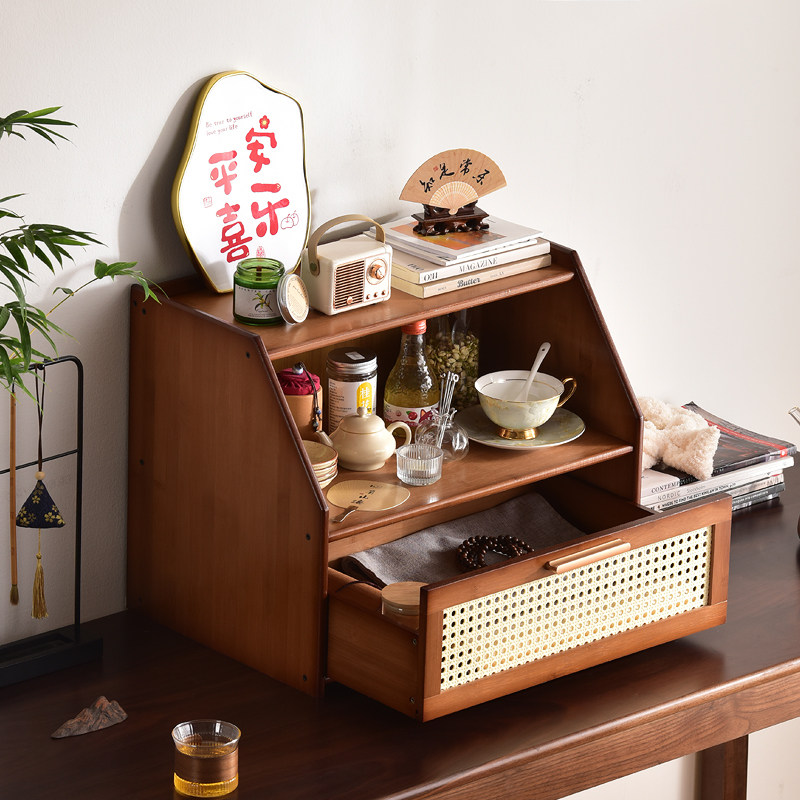 木质杯子收纳盒复古办公室客厅茶具水杯玻璃杯桌面置物架储物柜,收纳整理,茶具收纳盒,淘宝优惠券,粉丝福利购,淘宝优惠卷