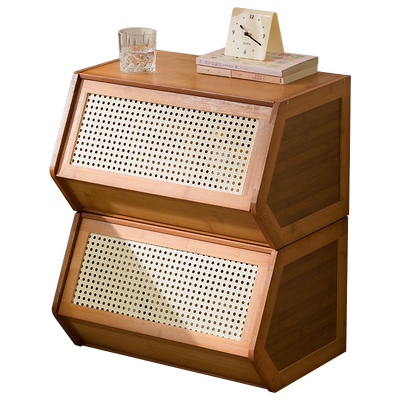 床头柜现代简约小型床楠竹边柜儿童卧室床头置物架收纳储物柜子