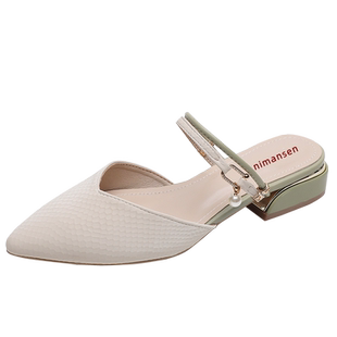 包头时装凉鞋女2025年夏季新款法式小跟小香风鞋仙女风凉鞋配裙子