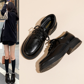 女鞋 系带黑色洛丽塔软底单鞋 子新款 乐福鞋 2025春秋新款 爆款 小皮鞋