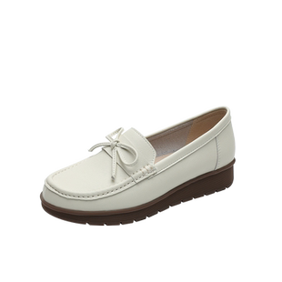 玛丽珍女鞋2026春秋新款一脚蹬小白鞋护士妈妈鞋小皮鞋平底单鞋