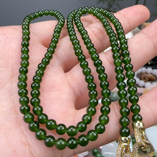 精品碧玉菠菜绿小米链