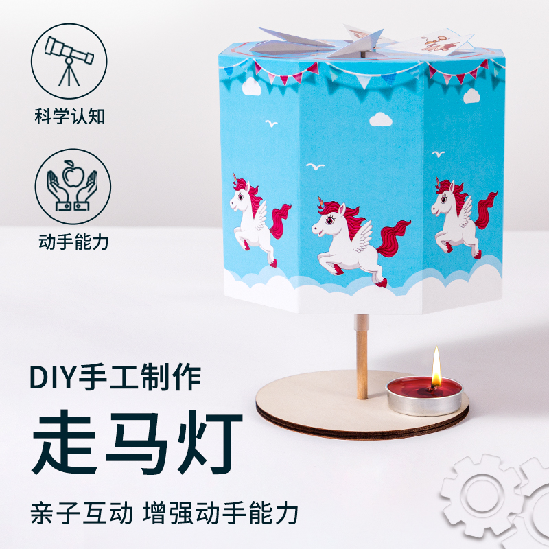 科学小制作幼儿走马灯创意手工实验教具材料包小学生学校教具器材