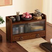 桌面博古架非实木中式 茶具置物架小型茶桌茶叶收纳柜摆件展示架子