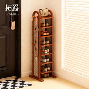 家用楠竹鞋 收纳神器2025新款 子叠放架 架小窄门口分层放鞋 省空间鞋