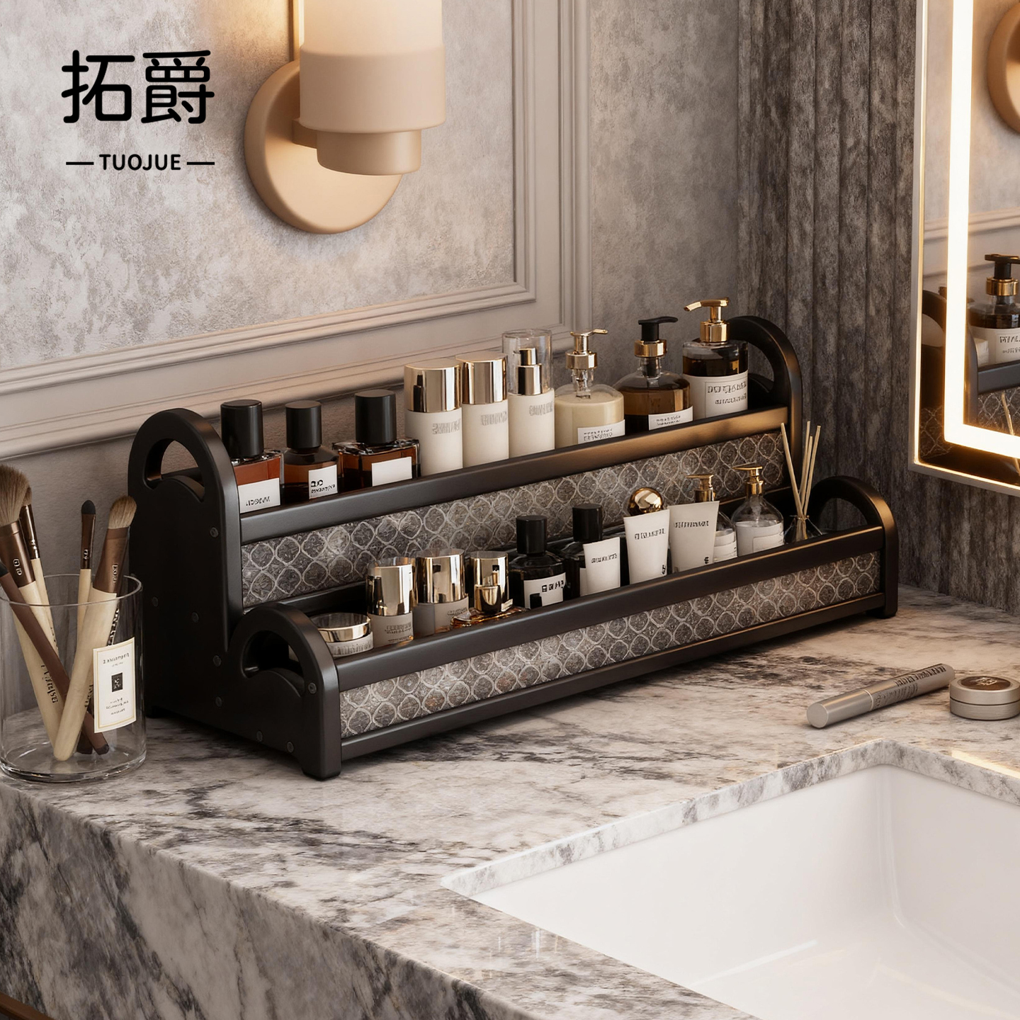 【升级加厚竹材】化妆品置物架