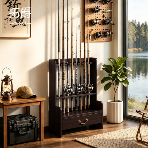 【加固新升级！】鱼杆展示架
