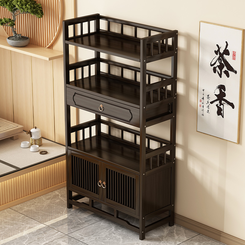茶水柜办公室多层茶叶架家用茶柜茶叶茶具收纳储物架茶台茶桌边柜