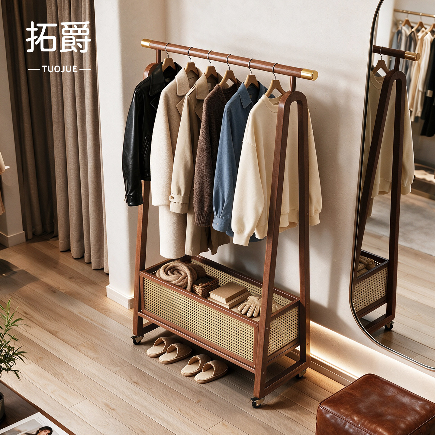 【收纳开挂！】家用可移动衣帽架图片