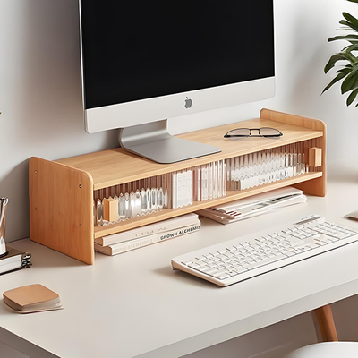 台式电脑增高架子非实木桌面收纳神器办公室工位显示器托架垫高架