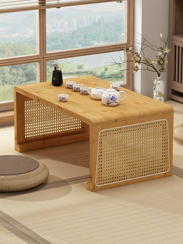 Стол маленького бурного окна китайский складной кан-стол татами чайный стол домохозяйственное дерево, сидящее, дзен, Zen Low Table