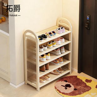 简易鞋架多层家用门口儿童鞋子收纳架竹制高颜值结实耐用放鞋神器