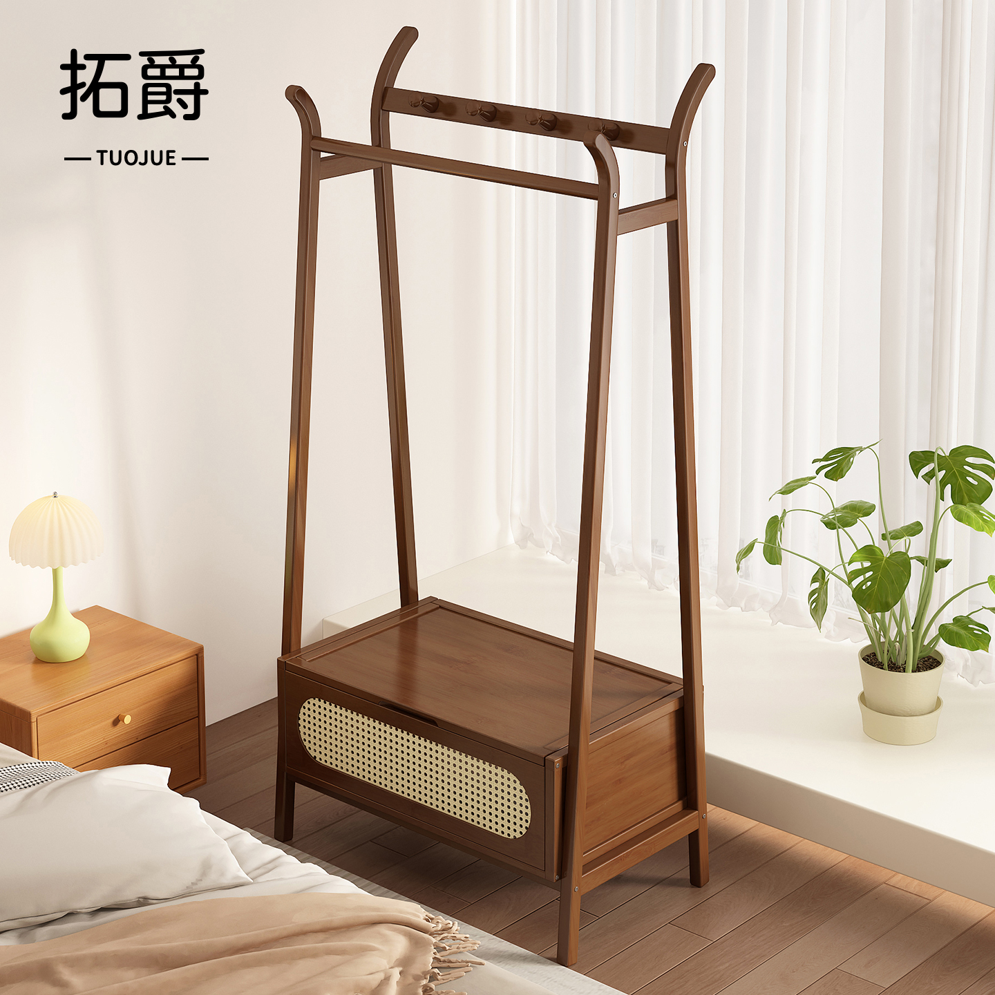 【收纳神器！】卧室落地式衣帽架