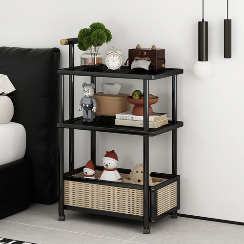 可移动边几床头小推车置物架简易多功能收纳层架子小户型茶几小桌