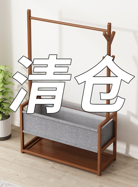 衣帽架卧室家用落地床头挂衣服的架子立式可储物晾衣架室内挂包架
