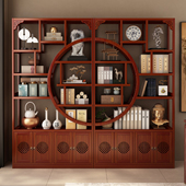 新中式 博古架茶柜置物架茶室布置多宝阁古董展示柜靠墙茶具放置架