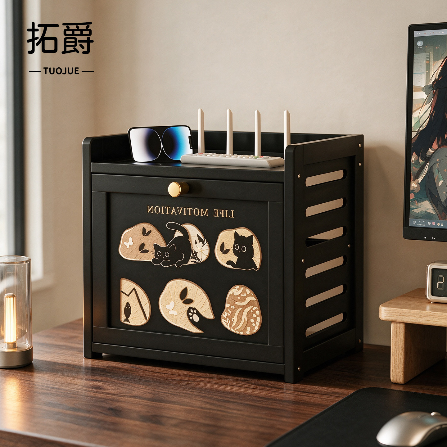 【路由器收纳神器】无线网置物架图片
