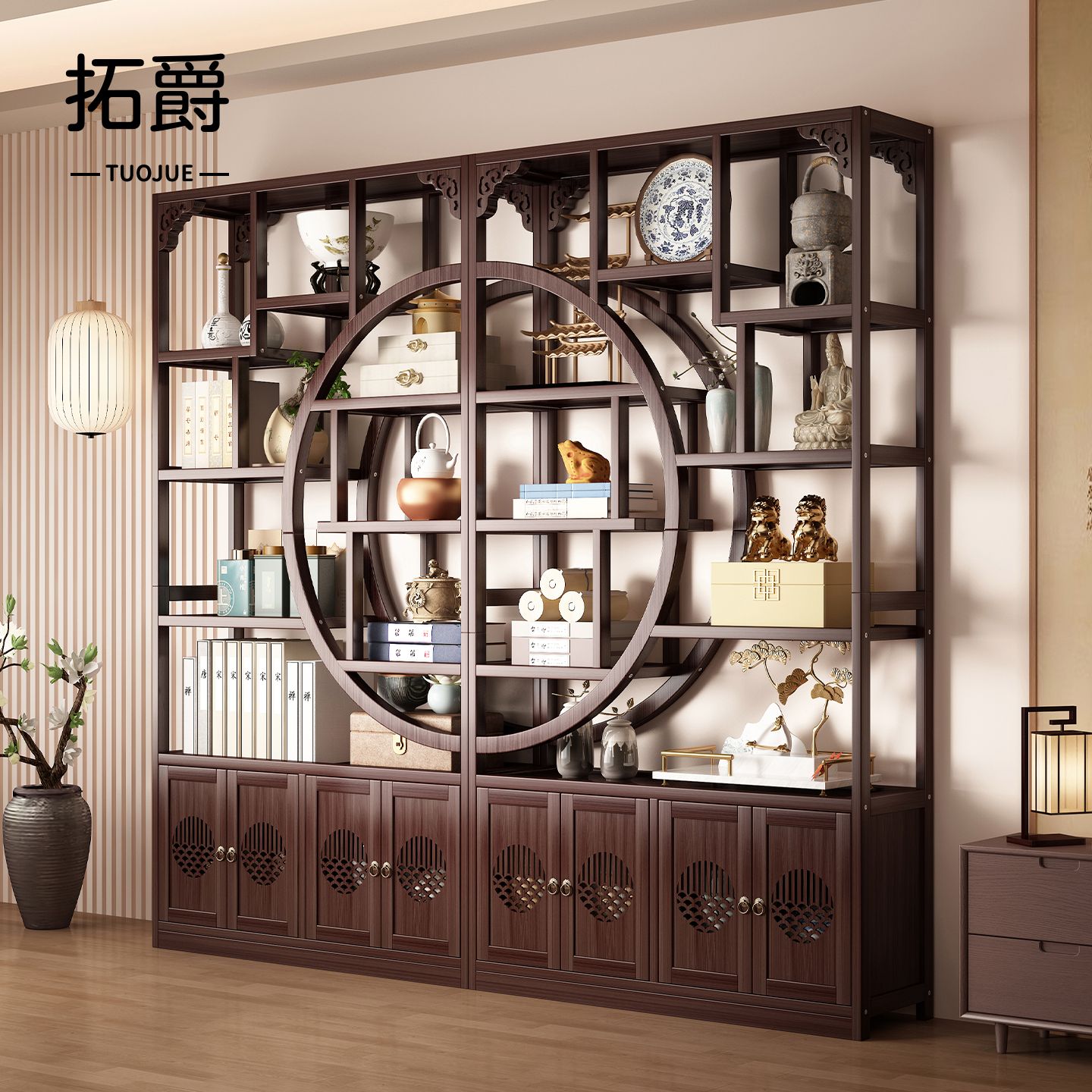 【加固新升级！】中式茶室博古架