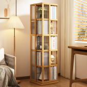 旋转书架客厅落地多层置物架子非实木创意儿童绘本架家用简易书柜