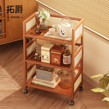 中古小推车置物架可移动客厅边几零食收纳架家用非实木落地储物架