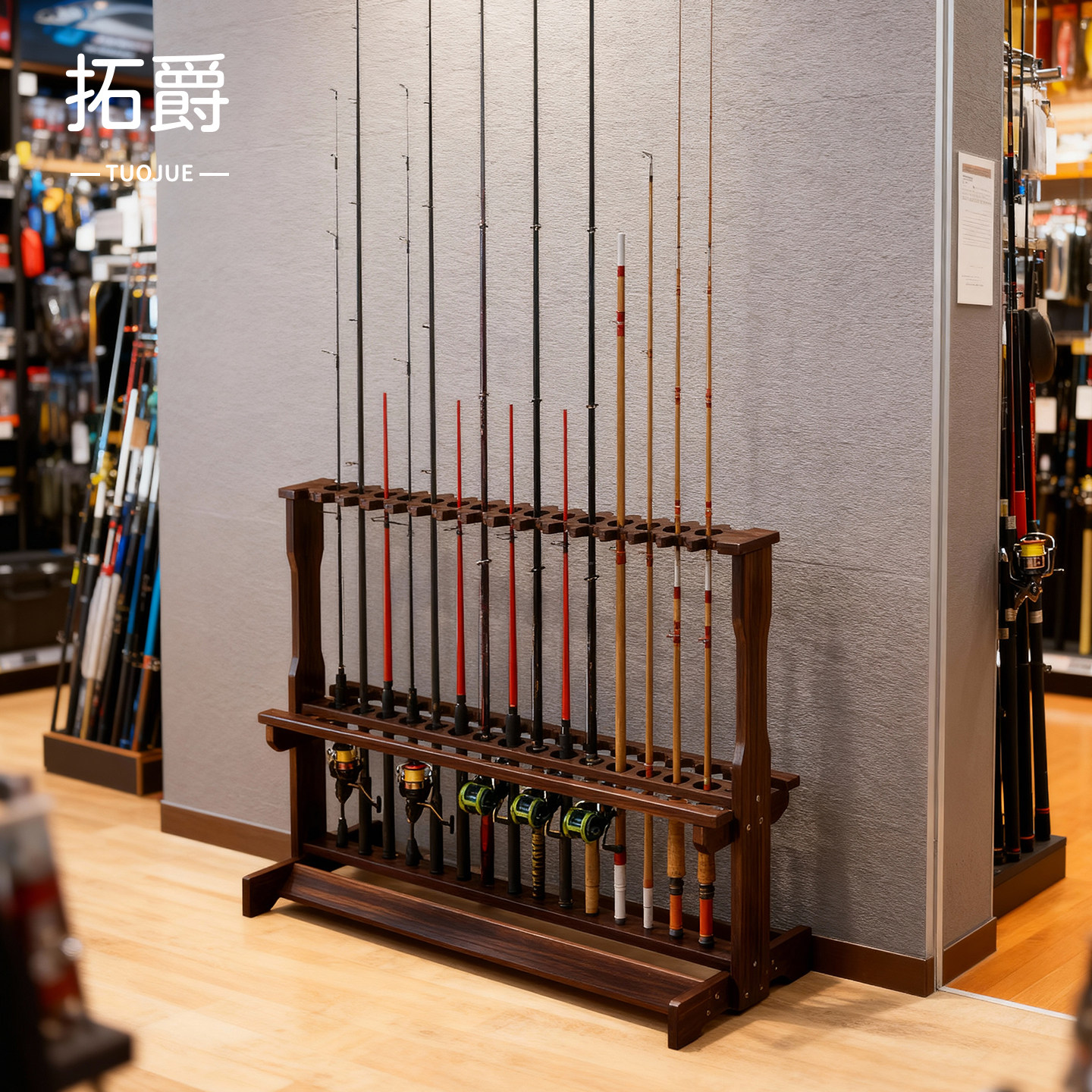 鱼竿陈列架渔具店路亚竿展示摆台落地式多功能钓鱼用品货架摆放架,商业/办公家具,置物架/陈列架/储物架/展示架,淘宝优惠券,粉丝福利购,淘宝优惠卷