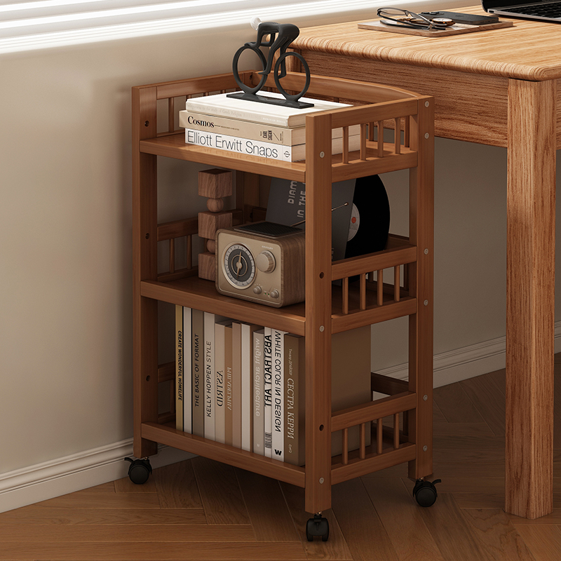 【丝滑万向轮】小推车置物架书架