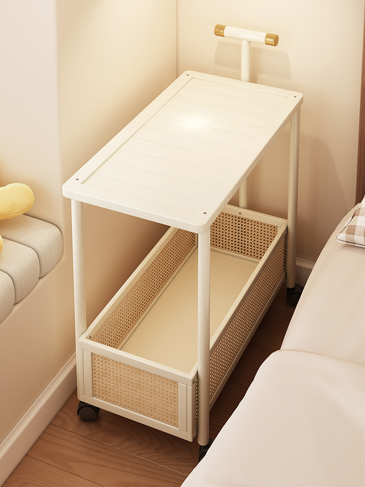 可移动小推车置物架子床边小型落地夹缝架家用多层简易零食收纳架