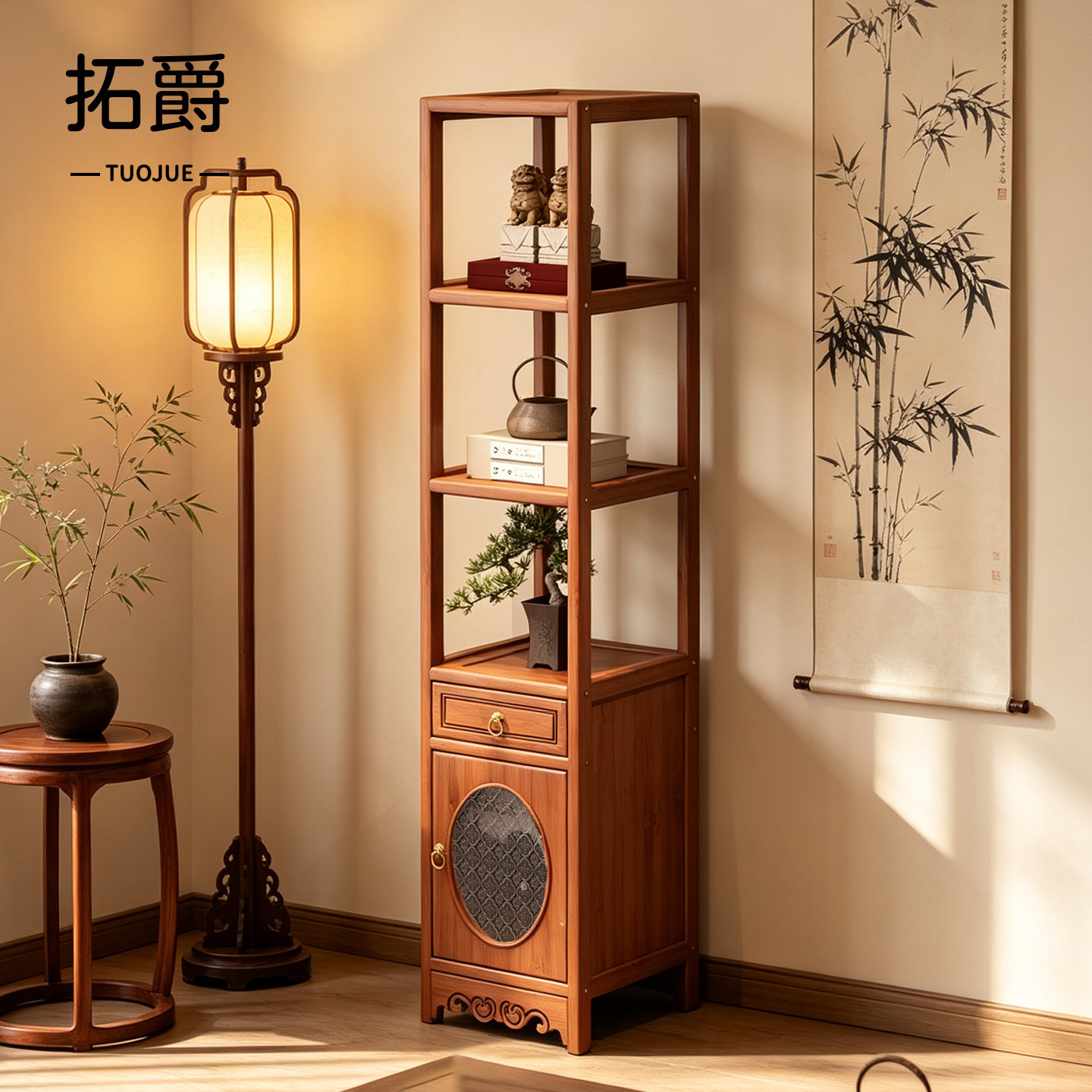 【加固新升级！】茶室茶柜置物架图片