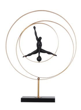 金属人物轻奢风样板间玄关工艺品