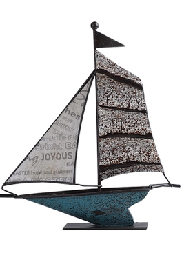 复古帆船摆件铁艺铁皮书房餐厅