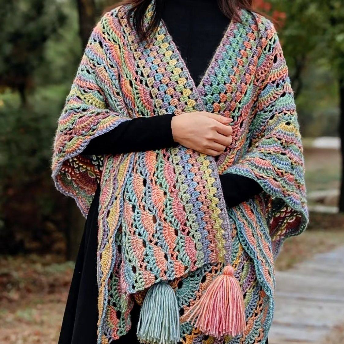 织帽子的专用线雪琉璃云毛线 段染纱线喷毛纱手工编织落霞围巾帽