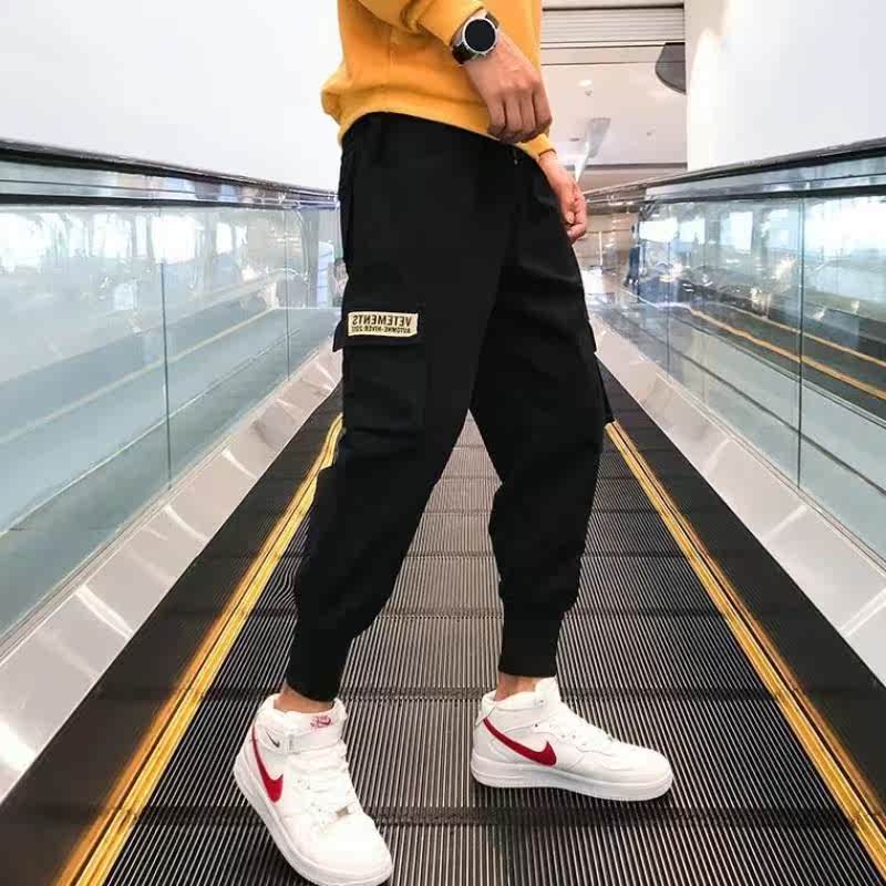 工装裤男余文乐港风宽松哈伦裤学生束脚裤工装休闲裤子男|msdalam kategori Pakaian Lelaki, seluar santai - dari Buy2taobao.com untuk memberikan perkhidmatan ejen Taobao profesional membeli