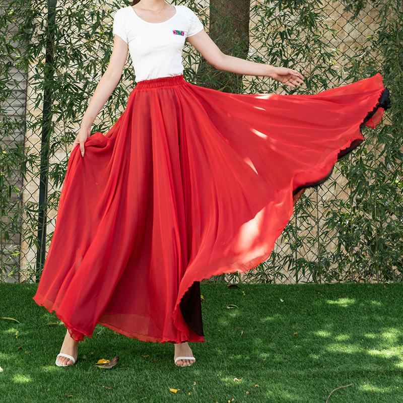 古典舞蹈服女飘逸半身裙720度