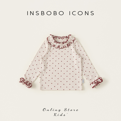 INSbobo儿童可爱印花木耳边T恤