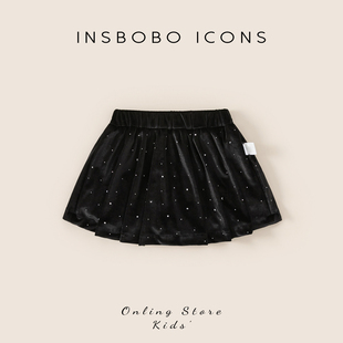 INSbobo女童裙子秋季儿童短裙2025冬季新款宝宝好看半身裙童装潮