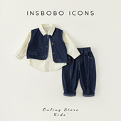 宝宝春秋衣服牛仔姐弟装 男童套装 儿童春装 新款 潮INSbobo 2026春季