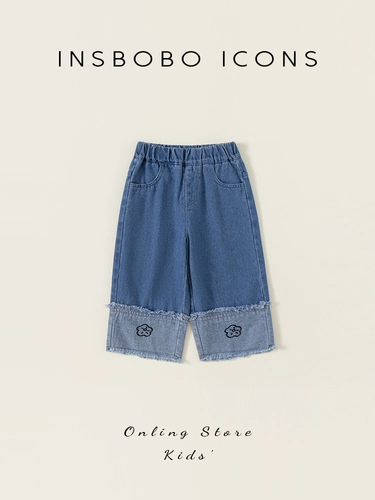 Осенние штаны, детские джинсы, детская одежда, свободный прямой крой