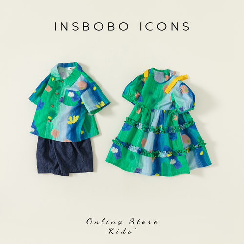 男童夏装套装女童装时髦套装洋气